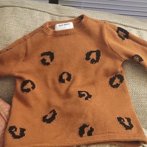 Long sleeve toddler girl leopard sweater